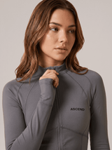 KYNETIC COMPRESSION ZIPPER Ascend Athletic Gray XS 