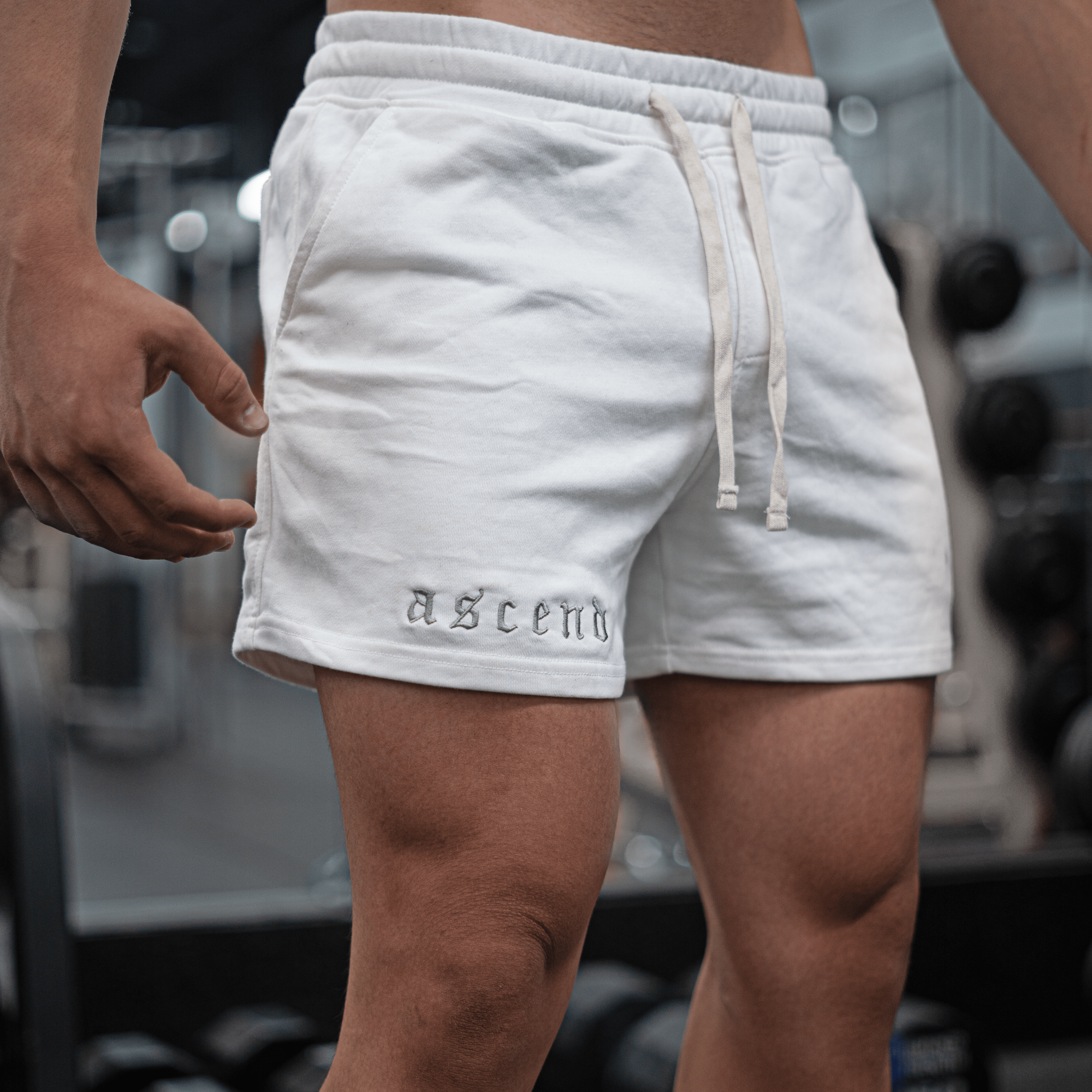 ASCEND Bodybuilding Shorts | White Ascend Athletic 