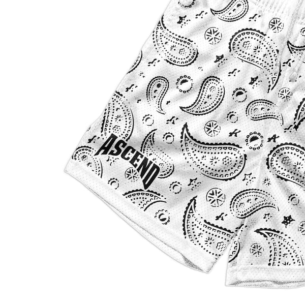 Paisley Shorts | White - Ascend Athletic